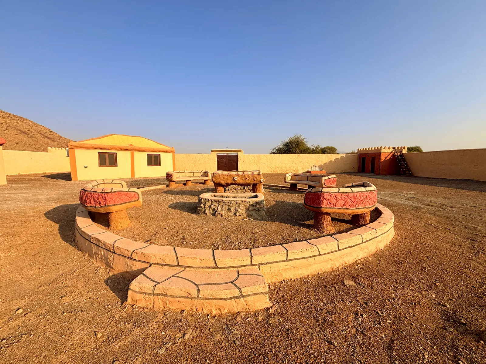 The fire pit before sunset